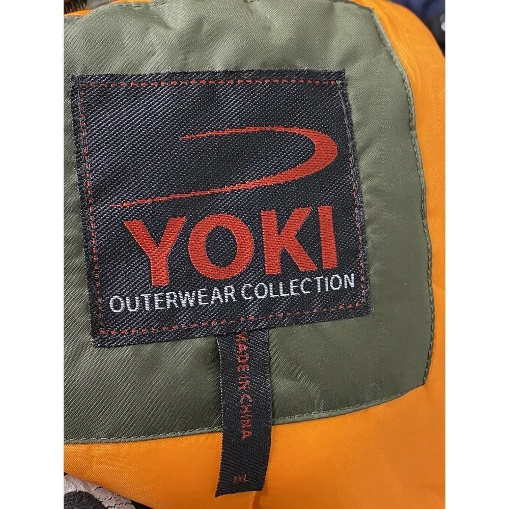 Yoki Outerwear Men's 1XL Olive Green Full‎ Zip Long Sleeve Insulated Jacket Coat